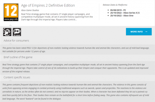 《帝国时代2决定版》Xbox版欧洲过审 有望于25周年直播公布(图1)
