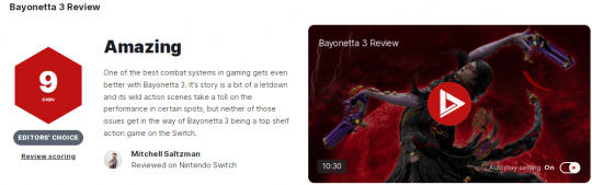 《猎天使魔女3》IGN评9分 Switch上顶级动作游戏(图1)