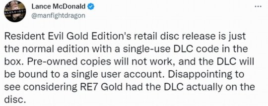 《生化危机8：黄金版》实体光盘不包含DLC内容 买了个寂寞(图1)