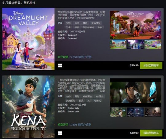 Steam 9月最热新品公布 《迪士尼梦幻星谷》等(图2)