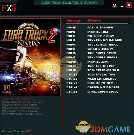 《欧洲卡车模拟2》v1.40十五项修改器(图1)