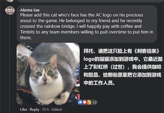 已故猫咪在育碧游戏里变成“刺客猫”！全世界玩家都能撸(图3)