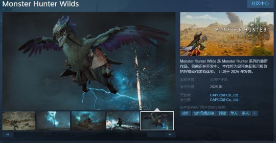 《怪物猎人：荒野》Steam页面上线 2025年发售(图1)